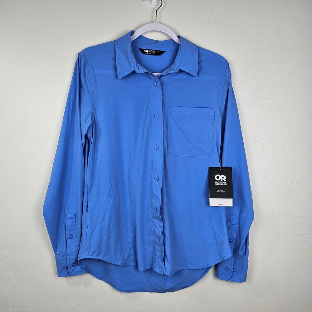 Outdoor Research Sun Shirt Women S Iceberg Astroman UPF 30 Hiking Blue